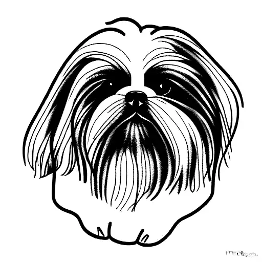 patita de shih tzu mediana con otas 6 patitas pequeñas tattoo design idea