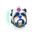 huella mediana de shih tzu   tattoo design idea