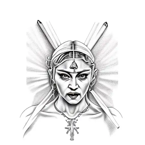 crying madonna tattoo design idea