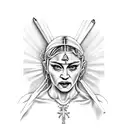 crying madonna tattoo design idea