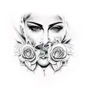 crying madonna tattoo design idea