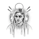 crying madonna tattoo design idea