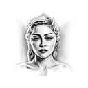 crying madonna tattoo design idea