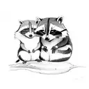 raccoon and chipmunk sleeping tattoo design idea