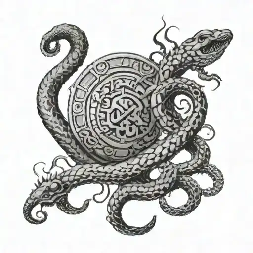 The Luke 10:19 bible verse: "Behold, I give unto you power to tread on serpents and scorpions, and over all the power of tattoo design idea