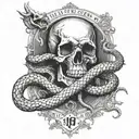 The Luke 10:19 bible verse: "Behold, I give unto you power to tread on serpents and scorpions, and over all the power of tattoo design idea