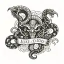 The Luke 10:19 bible verse: "Behold, I give unto you power to tread on serpents and scorpions, and over all the power of tattoo design idea