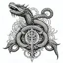 The Luke 10:19 bible verse: "Behold, I give unto you power to tread on serpents and scorpions, and over all the power of tattoo design idea