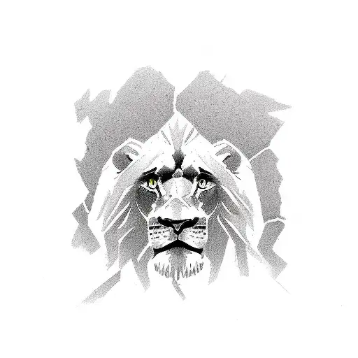 brick wall being torn down by lions paw tattoo design idea