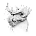 brick wall being torn down tattoo design idea