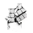 brick wall being torn down tattoo design idea