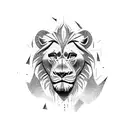 brick wall being torn down by lions paw tattoo design idea