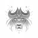 brick wall being torn down by lions paw tattoo design idea