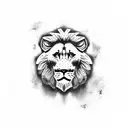 brick wall being torn down by lions paw tattoo design idea