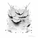 brick wall being torn down tattoo design idea