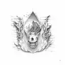 brick wall being torn down tattoo design idea