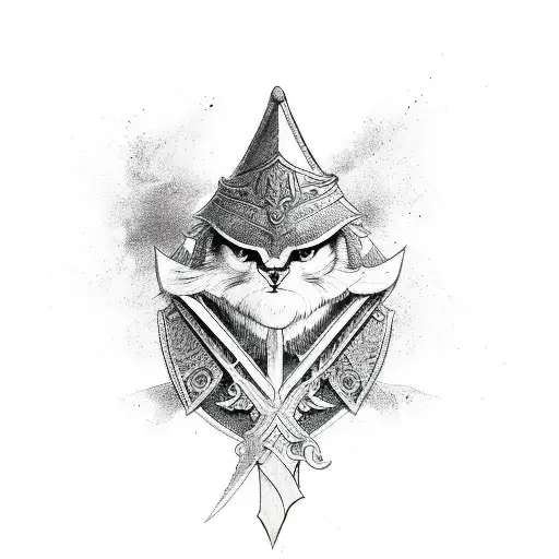 Swords crossing tattoo design idea