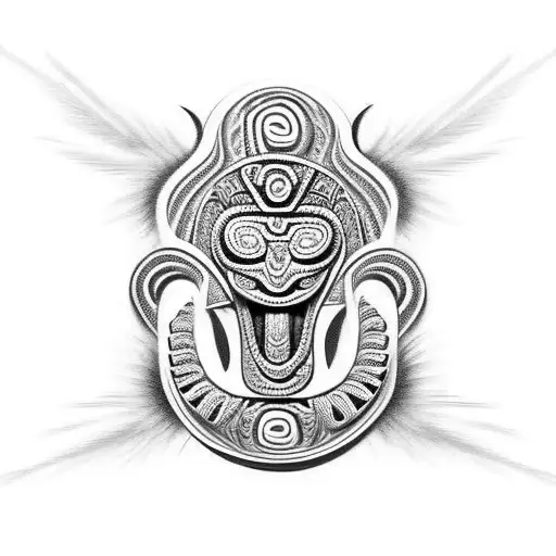 design a feathered serpent with fire with Maori and Inca designs for the arm tattoo design idea