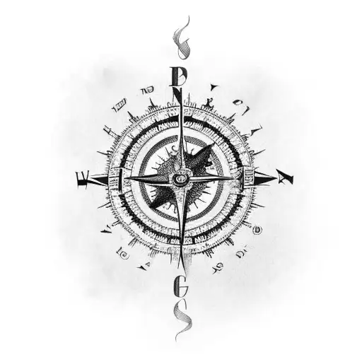 english flag, compass, clock, frisian flag tattoo design idea