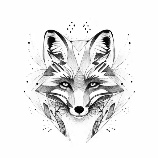 A stylish fox tattoo design idea