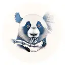 Panda eating bamboo tattoo design idea