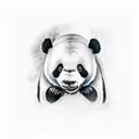Panda eating bamboo tattoo design idea