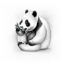 Panda eating bamboo tattoo design idea