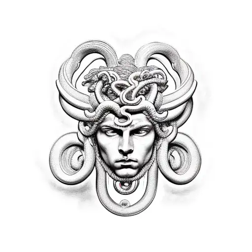 perseus and medusa  tattoo design idea