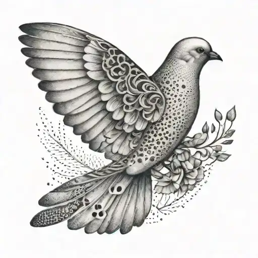 A dove with butterfly wings  tattoo design idea
