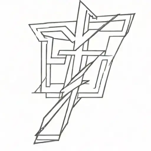 Cyber sigilism tamlpier cross tattoo tattoo design idea