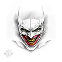 Half Batman Half Joker tattoo design idea