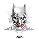 Half Batman Half Joker tattoo design idea