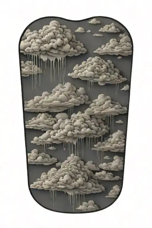 clouds floating tattoo design idea