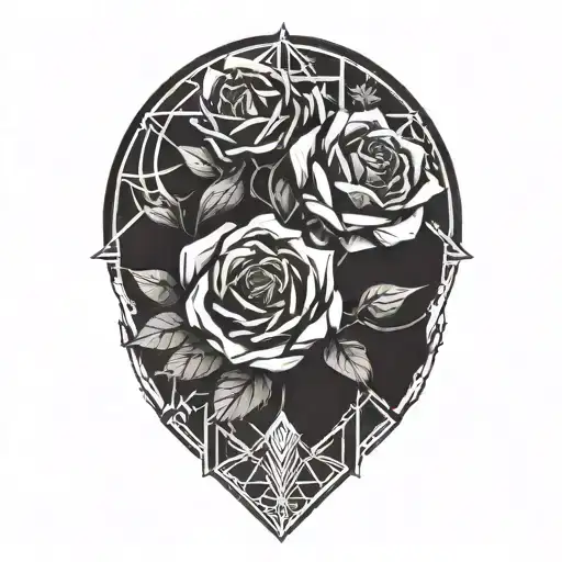 manifest and roses tattoo design idea