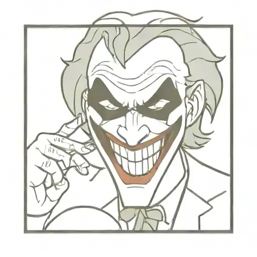 joker heavy smile tattoo design idea