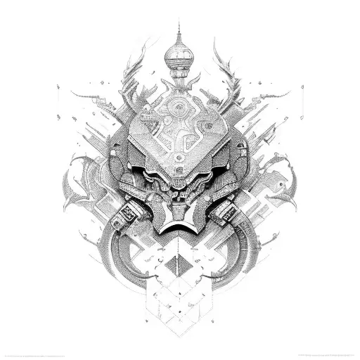 mekanik pomp hydraulic tattoo design idea