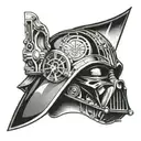 Anakin Darth Vader half half helmet tattoo design idea