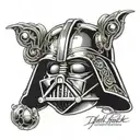Anakin Darth Vader half half helmet tattoo design idea