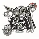 Anakin Darth Vader half half helmet tattoo design idea