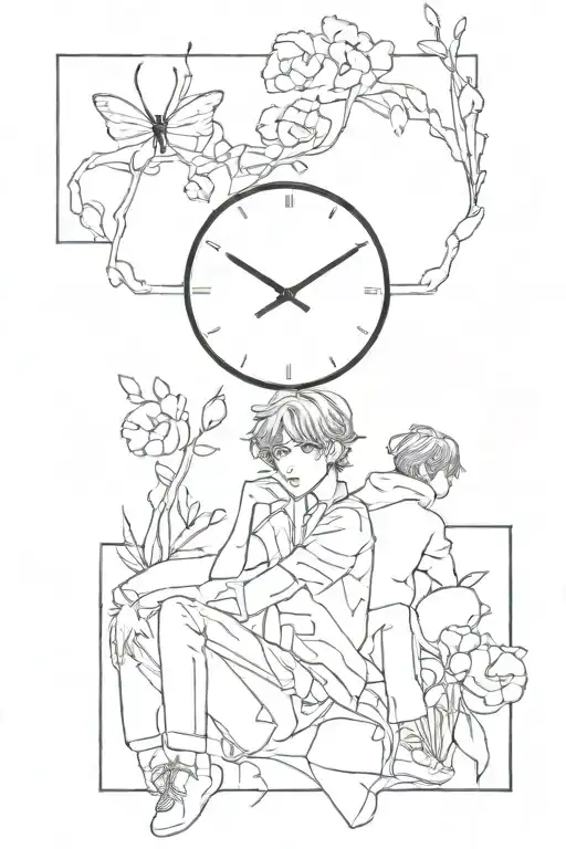 BTS spring day with Mikroskosmo and Zero o clock, all together correlating tattoo design idea
