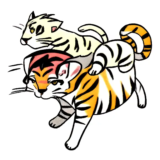 cat snake goat tiger tattoo design idea