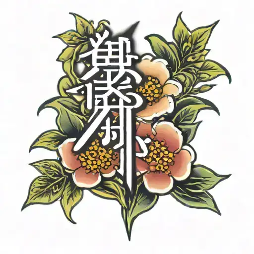 korean flower text tattoo tattoo design idea
