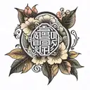korean flower text tattoo tattoo design idea