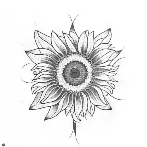 sunflowers with butterlies tattoo design idea
