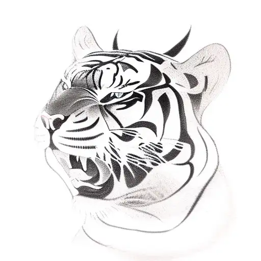 Combine religious imagery with Tamil Eelam Tigers motifs in a unique and meaningful design tattoo design idea