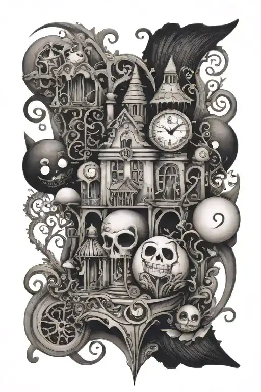 Tim burton style tattoo design idea