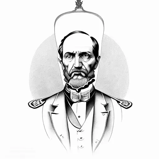 President Garfield serving lasagna tattoo design idea