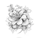 daylily, geranium, bougainvillea  tattoo design idea