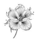 daylily, geranium, bougainvillea  tattoo design idea