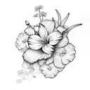 daylily, geranium, bougainvillea  tattoo design idea